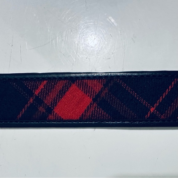 Vintage Tommy Hilfiger Red and Navy Tartan Plaid Belt, Men’s Size 40 - Picture 8 of 15